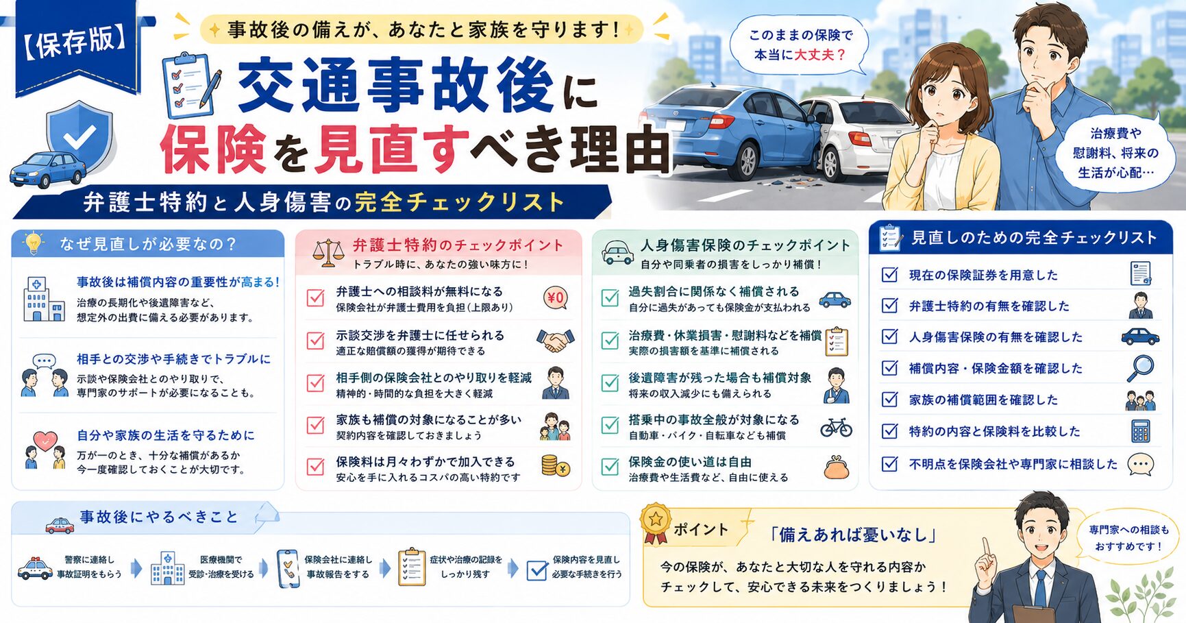 交通事故後に保険を見直すべき理由に関するアイキャッチ画像